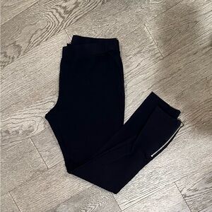 Premise Black/Navy Cropped Leggings/Pants Ankle Zipper Accent Size M